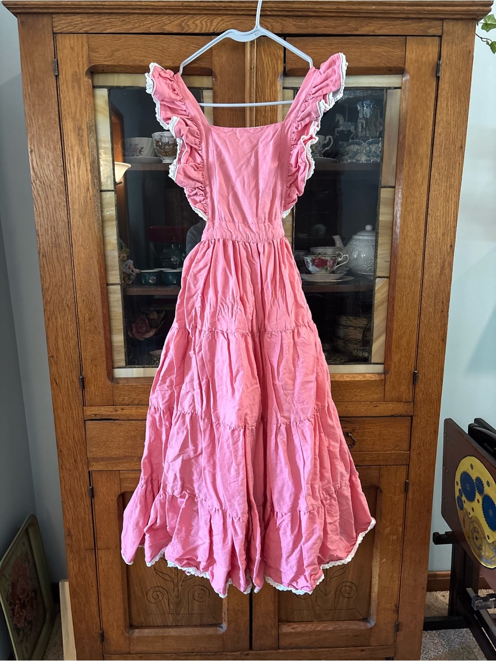 Well Dressed Wolf Pink Ruffle Tiered Casual Dress